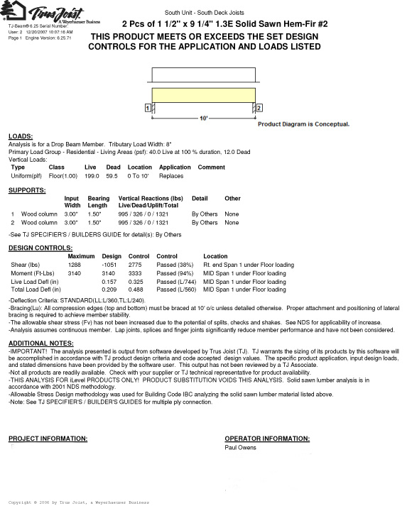 Construction Plan Load Engineering Sample